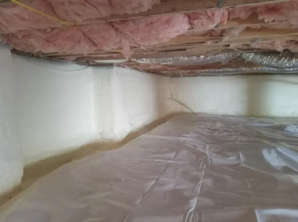 Crawl space encapsulation with closed-cell spray foam for Attic Insulation in Beverly Hills
